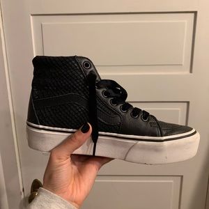 Vans High Top Leather Platform Black